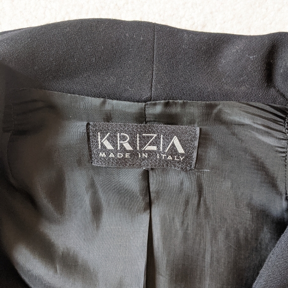Krizia black vintage 80's wool jacket Sz M - Picture 8 of 9